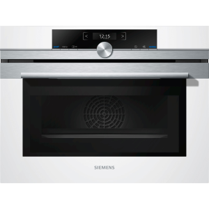 SIEMENS CM633GBW1 Forno multifunzione compatto da incasso, bianco,  microonde, 900 W, A 45 lt