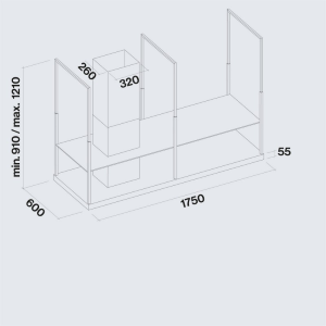 FALMEC EUROPA Isola 175 nero 800 m3/h