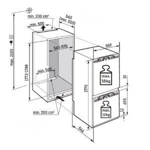 LIEBHERR  ICBNbi 5153  Prime FRIGO-CONGELATORE COMBINATO DA INCASSO NO FROST con BIOFRESH 178 cm Porta Autoportante classe B GARANZIA ITALIA RICHIEDI UN PREVENTIVO