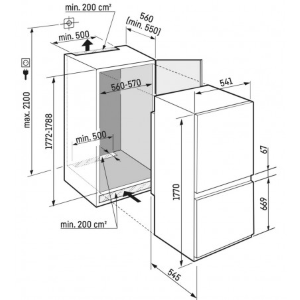 LIEBHERR  ICBNSd 5123  Plus FRIGO-CONGELATORE COMBINATO DA INCASSO NO FROST con BIOFRESH 178 cm Porta a Traino classe D GARANZIA ITALIA RICHIEDI UN PREVENTIVO