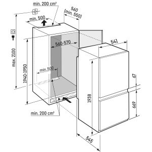 LIEBHERR  ICNSd 5603  Pure FRIGO-CONGELATORE COMBINATO DA INCASSO NOFROST 194 cm Porta a Traino classe D GARANZIA ITALIA RICHIEDI UN PREVENTIVO
