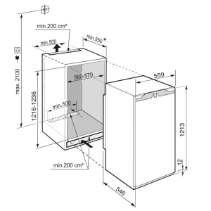 LIEBHERR  IRe 4101  Pure FRIGORIFERO MONOPORTA DA INCASSO 122 cm Porta Autoportante classe E GARANZIA ITALIA RICHIEDI UN PREVENTIVO