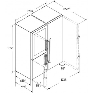 LIEBHERR  XRCst 5295  Peak COMBINAZIONE SIDE BY SIDE COMPOSTA DA FRIGORIFERO con BIOFRESH SRBstc 529i + CONGELATORE E CANTINETTA VINI SWNstd 529i Total Inox classe C / D GARANZIA ITALIA RICHIEDI UN PREVENTIVO