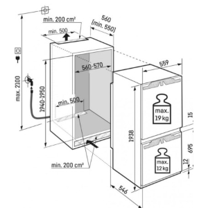 LIEBHERR ICBNci 5663  Prime FRIGO-CONGELATORE COMBINATO DA INCASSO NO FROST con BIOFRESH 194 cm GARANZIA ITALIA RICHIEDI UN PREVENTIVO