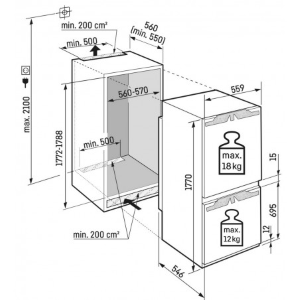 LIEBHERR SICNdi 5153  Prime FRIGO-CONGELATORE COMBINATO DA INCASSO NOFROST 178 cm GARANZIA ITALIA RICHIEDI UN PREVENTIVO
