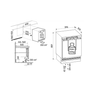 LIEBHERR URPc 375i Prime FRIGORIFERO DA INCASSO SOTTOPIANO 86-92 cm GARANZIA ITALIA RICHIEDI UN PREVENTIVO